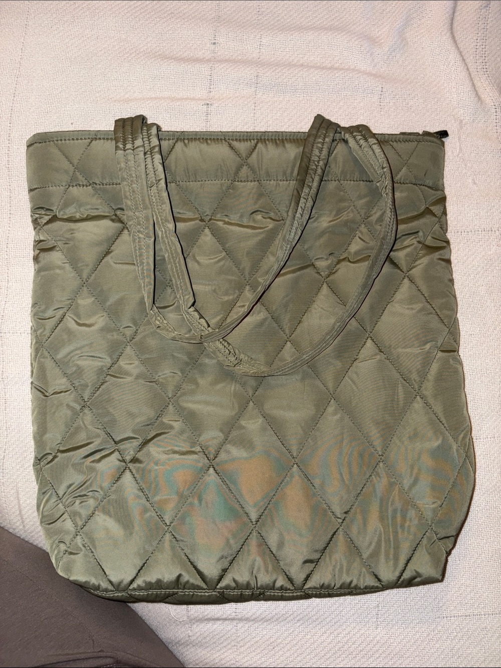 Vera Bradley Olive Quilted Nylon Tote